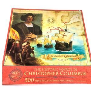 Christopher Columbus 500 Piece Jigsaw Puzzle MB Milton Bradley 1992 Sealed Box